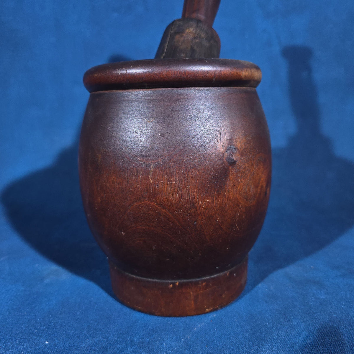 Antique Turned Wood Mortar and Pestle