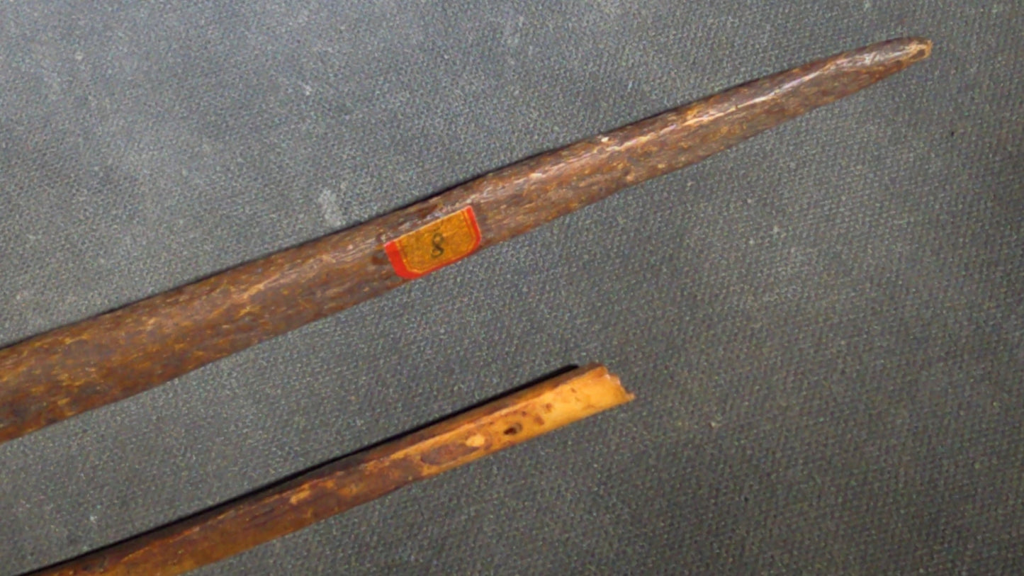 Grouping of 10 Antique Native American Carved Bone Implements including Incised and Relief-Carved Examples with Leather Ties and Drilled Holes