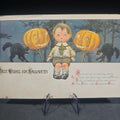 Lot 148 - Antique Halloween Postcard with Child, Jack-O-Lanterns, and Black Cats, "Best Wishes for Hallowe'en," Series No. 2006, Published by Gottschalk, Dreyfuss & Davis, Produced in Germany, Postmarked 1913, New Bedford, Massachusetts