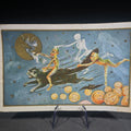 Lot 149 - Antique Halloween Postcard with Black Cat, Skeleton, Ghost, Witch, Devils, and Jack-O-Lanterns, Gold Border, Postmarked 1912, New Bedford, Massachusetts