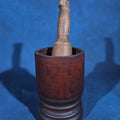 Lot 189 - Antique Turned Wood Mortar and Pestle, 5-1/4" W x 7-7/8" H