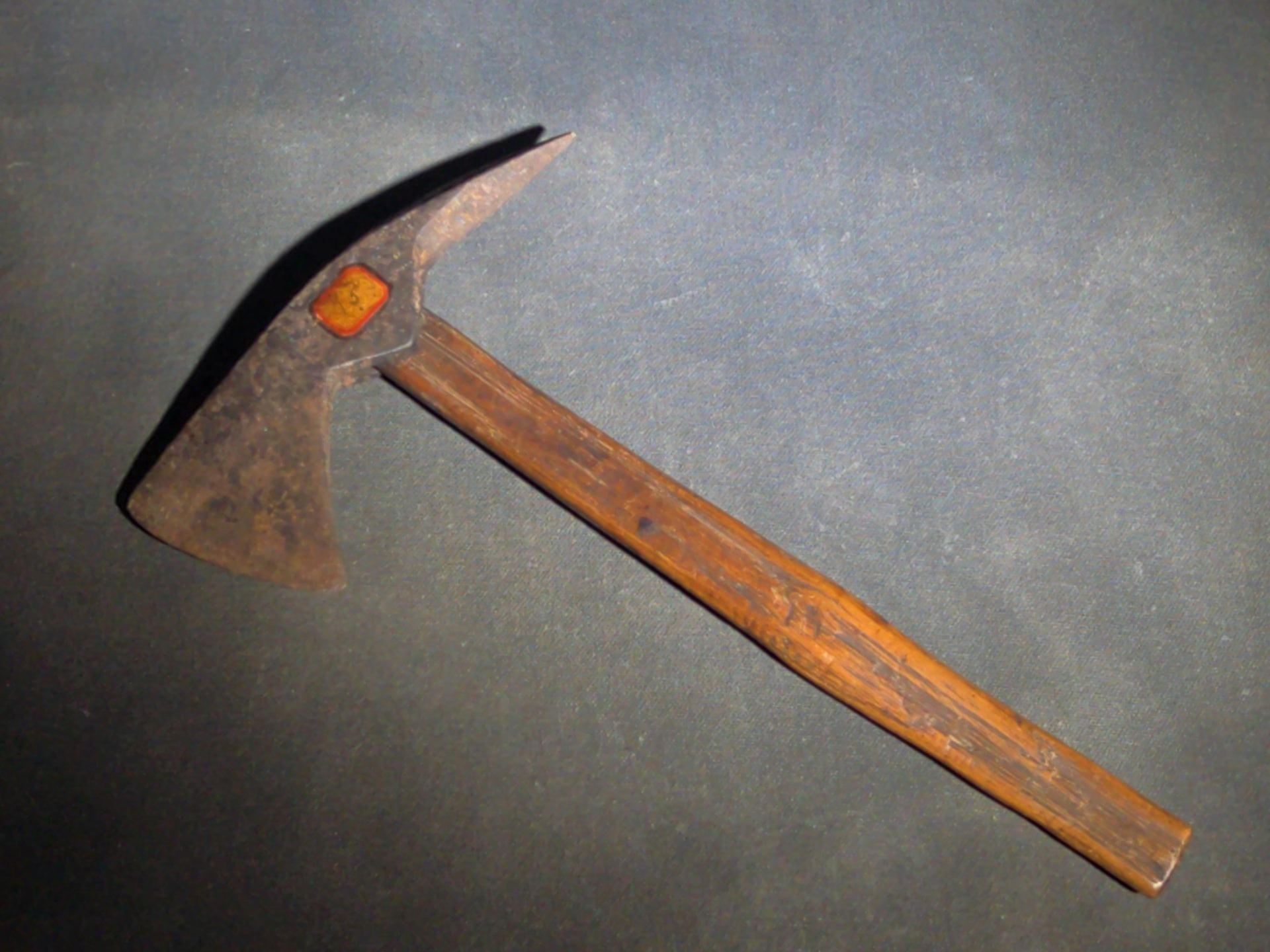 Antique Iron Pick-Head Hatchet with Wood Handle