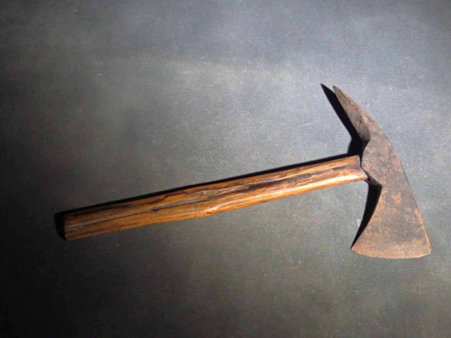 Antique Iron Pick-Head Hatchet with Wood Handle