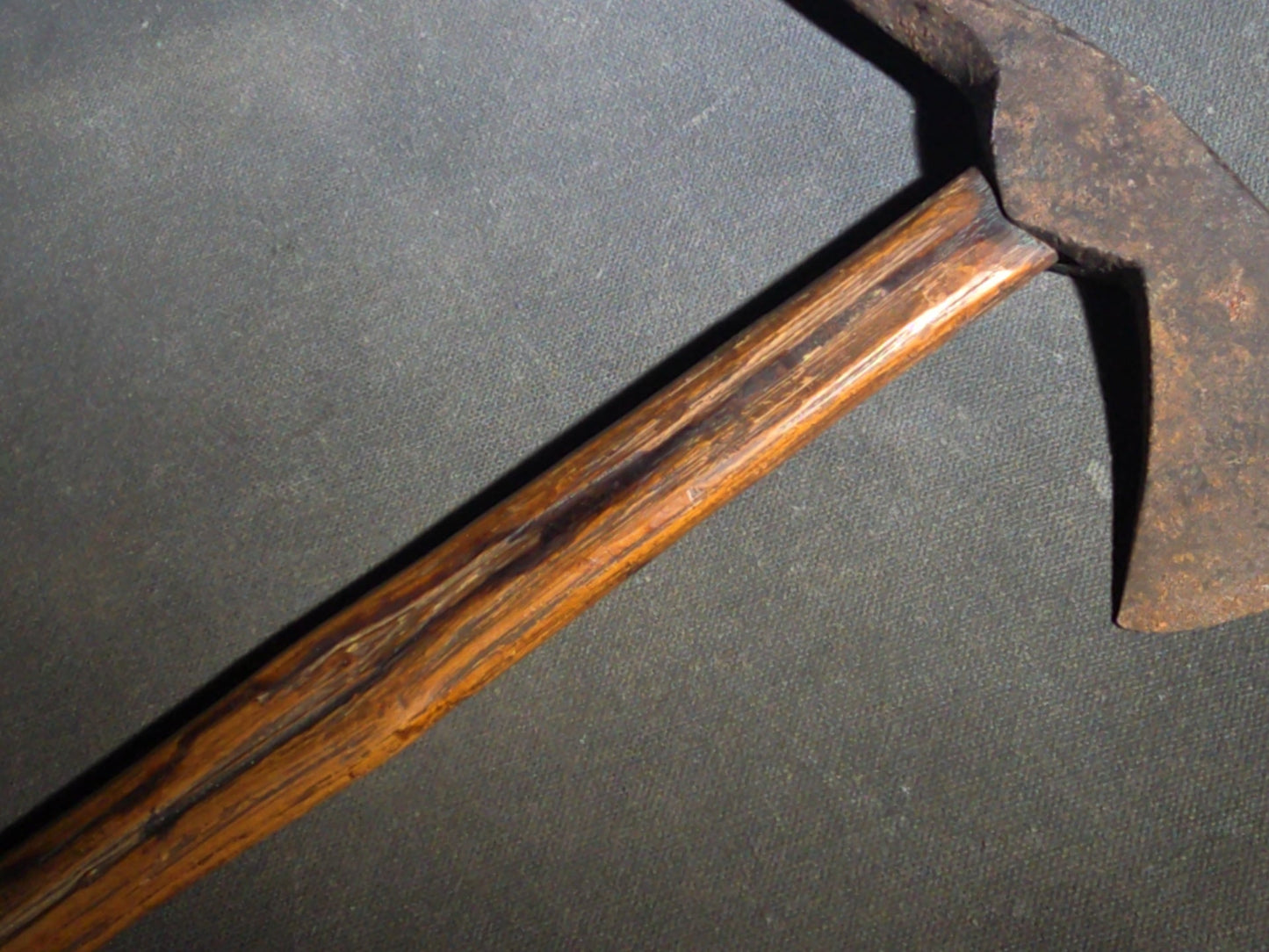 Antique Iron Pick-Head Hatchet with Wood Handle