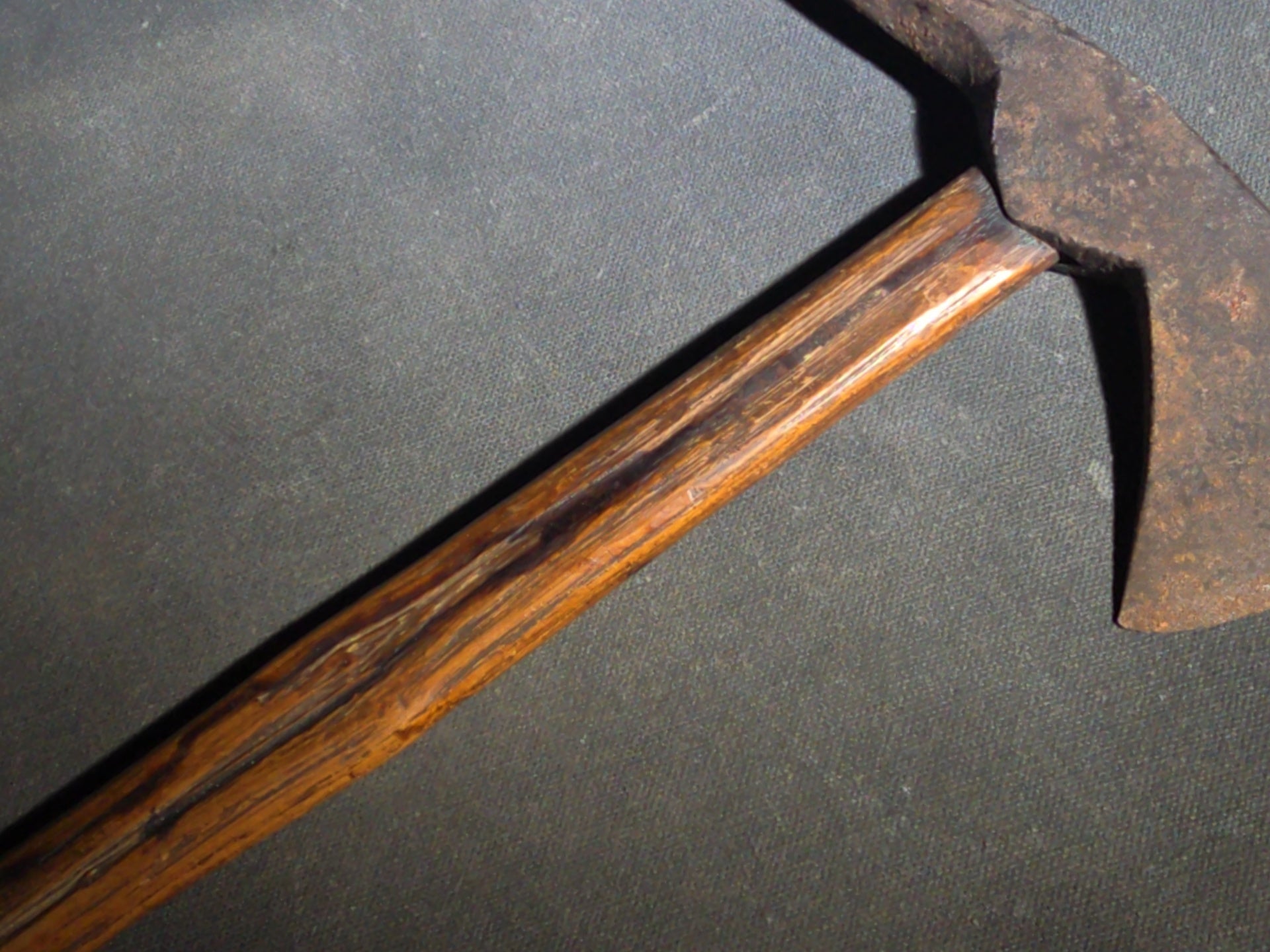 Antique Iron Pick-Head Hatchet with Wood Handle