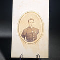 Lot 069 - Antique Carte De Visite C.D.V. Photograph of Civil War Double Amputee Sergeant Alfred Stratton, Company G, 147th New York Infantry