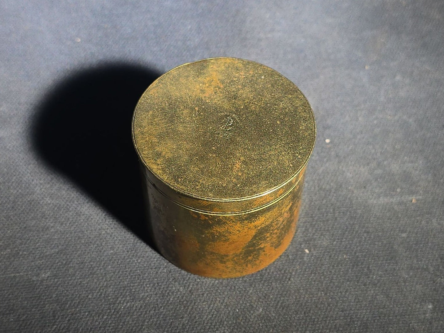 Antique Brass Tripod Map Reader Loupe with Cylindrical Storage Canister, "Try Me" Trademark, Manufactured by J.P. Cutts, Sutton, & Son, Sheffield, England, Circa 1870