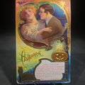 Lot 150 - Antique Embossed Halloween Postcard with Couple Embracing, Jack-O-Lantern, Black Cat, and Bat, "Listen, Little One!" Verse Signed O. U. Kid, Halloween Series No. 6, Copyright E. Nash 1910, Unused