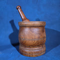 Lot 192 - Antique Turned Wood Mortar and Pestle, 7" W x 7-1/2" H