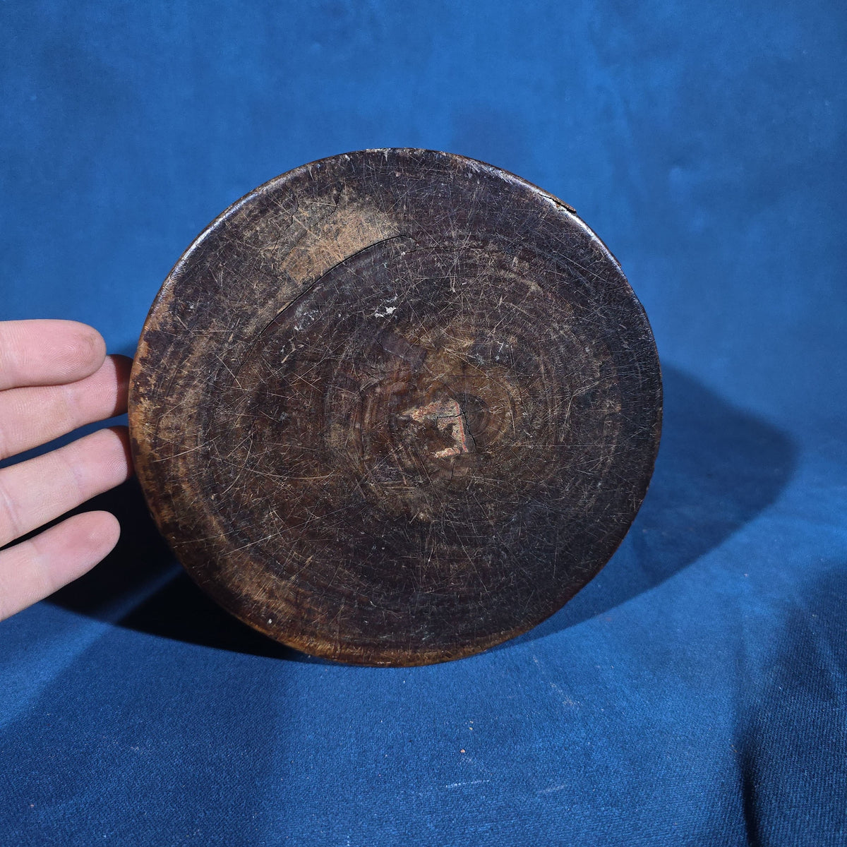 Antique Turned Wood Mortar and Pestle