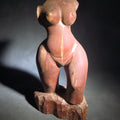 Lot 116 - Vintage Carved Wood Female Nude Torso Sculpture on Rough-Hewn Base, 11" H