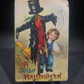 Lot 154 - Antique Halloween Postcard with Scarecrow and Child, "A Jolly Hallowe'en," Series No. 1238, Ellen H. Clapsaddle, Published by International Art Publishing Co., Postmarked 1915, New Bedford, Massachusetts