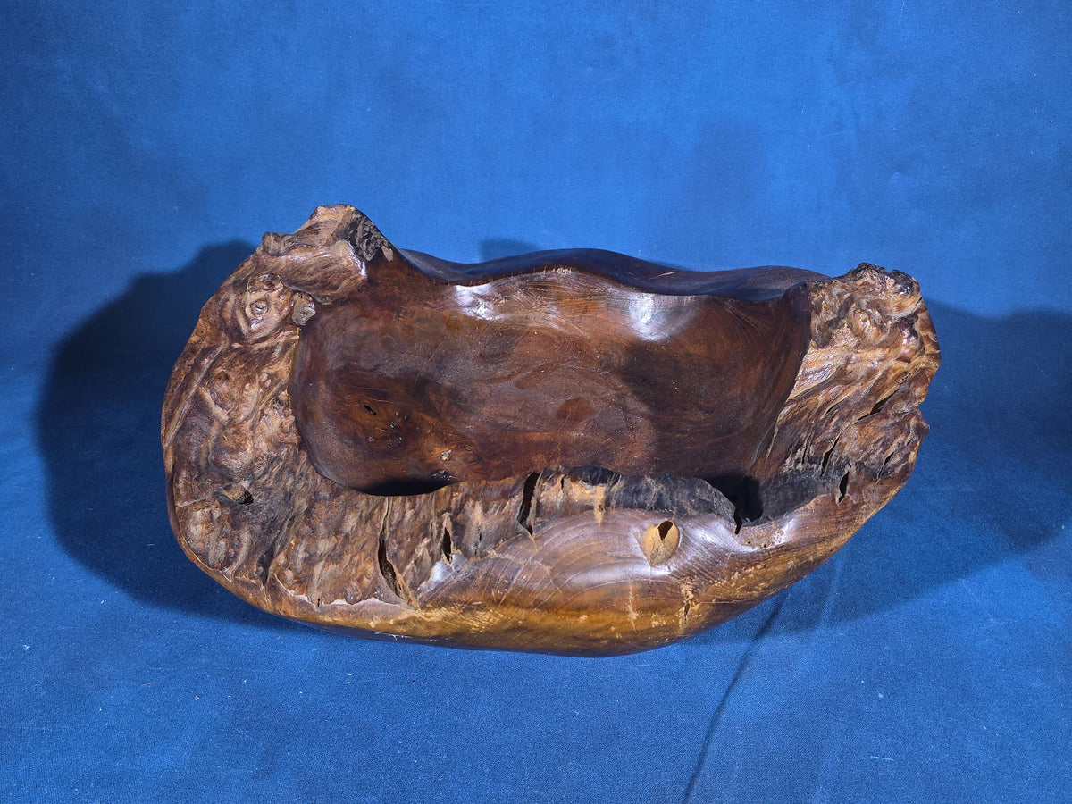 Vintage Carved Burl Wood Bowl