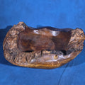 Lot 165 - Vintage Carved Burl Wood Bowl, 21-1/2" L x 8" H