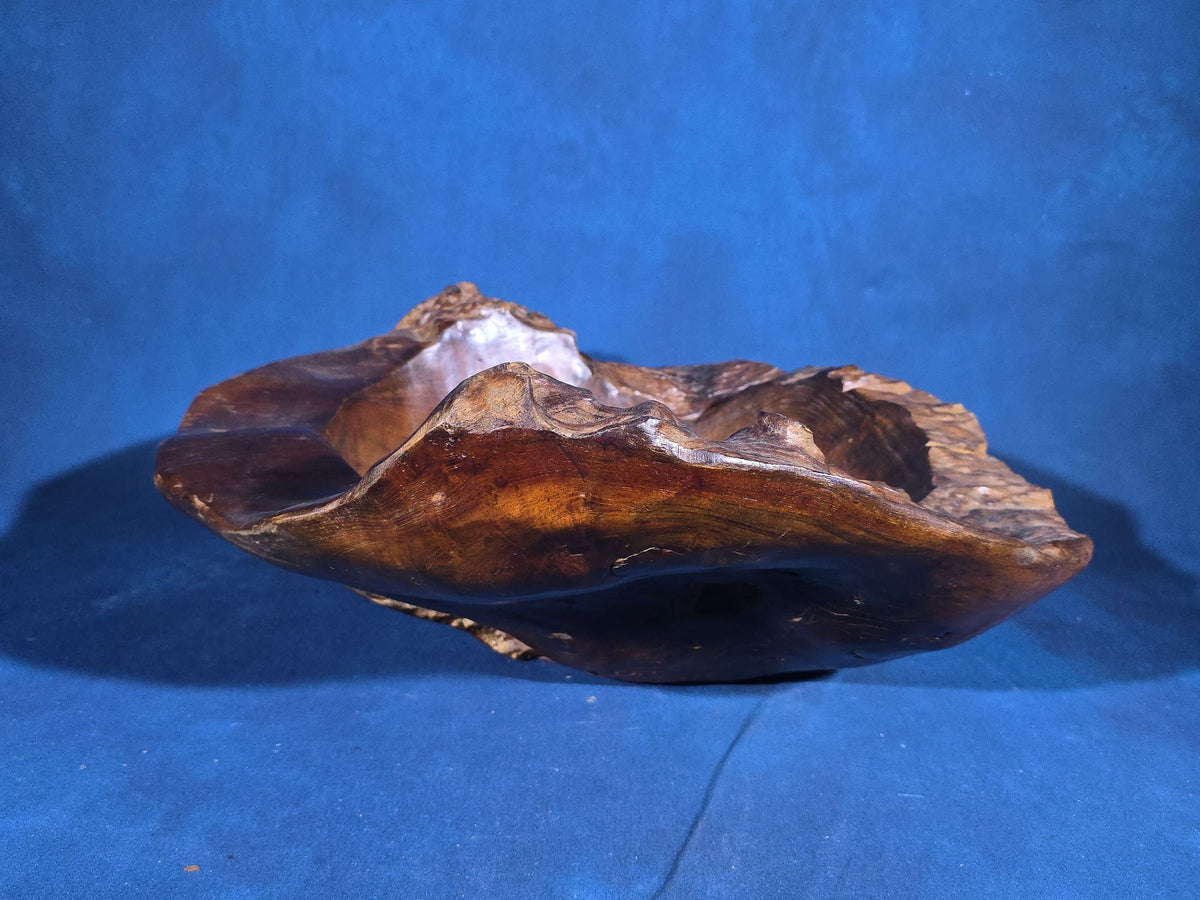 Vintage Carved Burl Wood Bowl