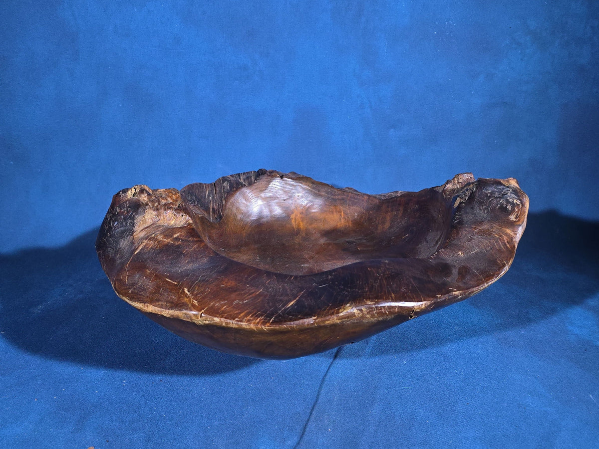 Vintage Carved Burl Wood Bowl