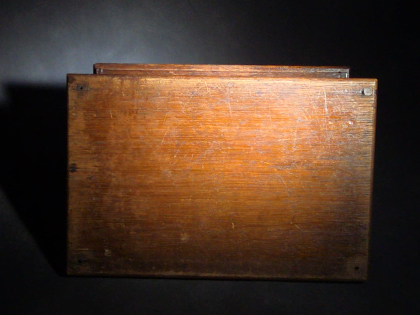 Antique Carved Oak Desk Stand with Oak Leaf and Acorn Motif, Three Inkwell Recesses and Lift-Door Compartment