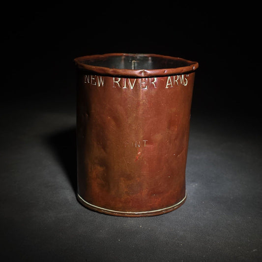 Antique Copper Pint Measure Engraved "New River Arms," Turnford, Broxbourne, Hertfordshire