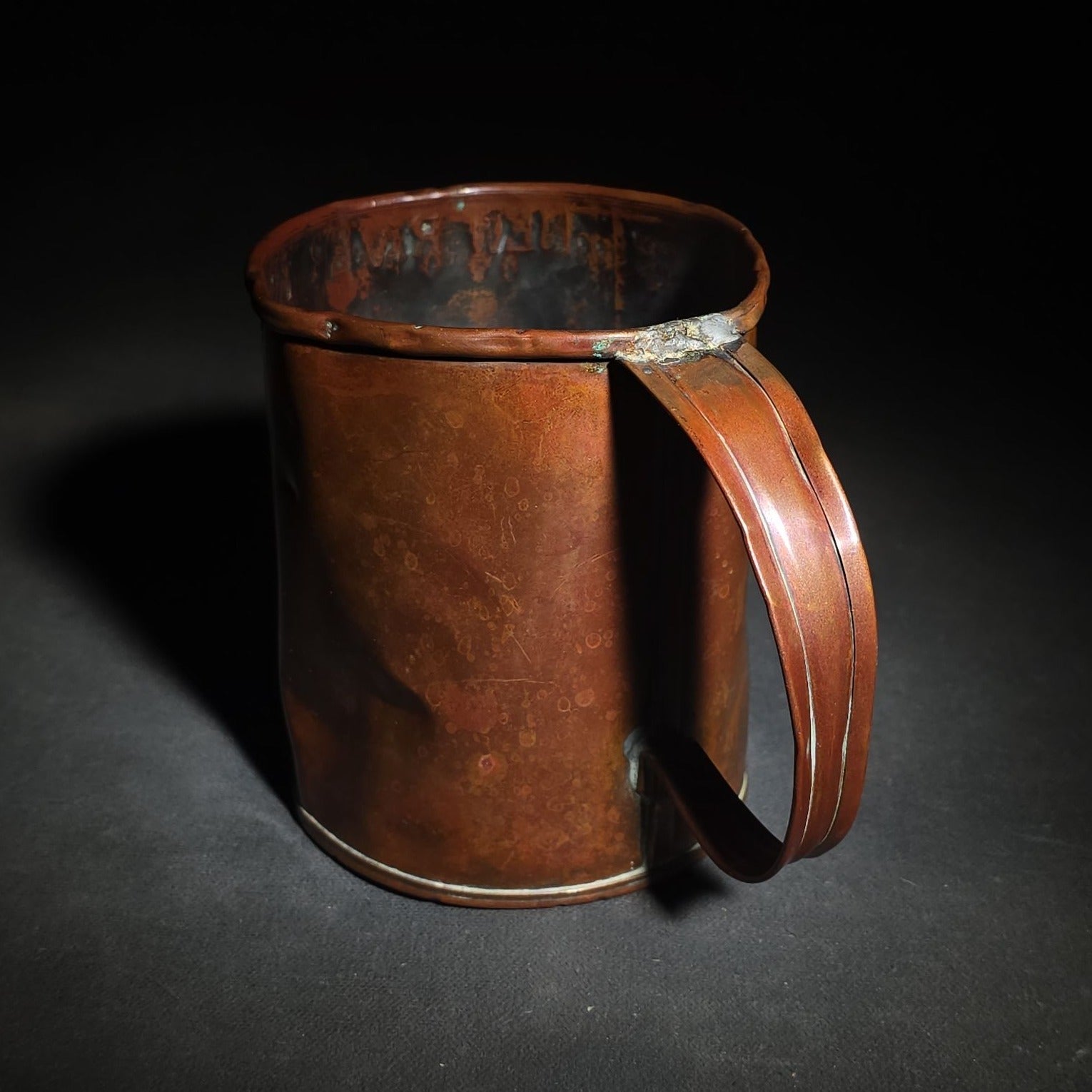Antique Copper Pint Measure Engraved "New River Arms," Turnford, Broxbourne, Hertfordshire
