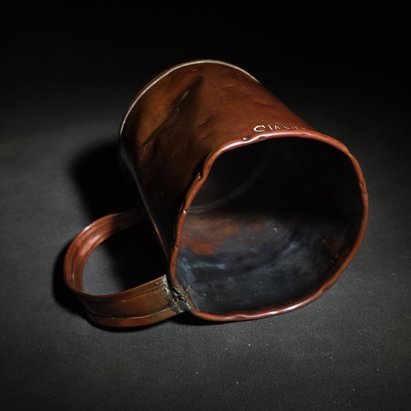 Antique Copper Pint Measure Engraved "New River Arms," Turnford, Broxbourne, Hertfordshire