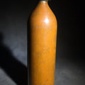 Lot 076 - Antique Copper Bottle Flask with Threaded Screw Cap, 3" W x 11" H