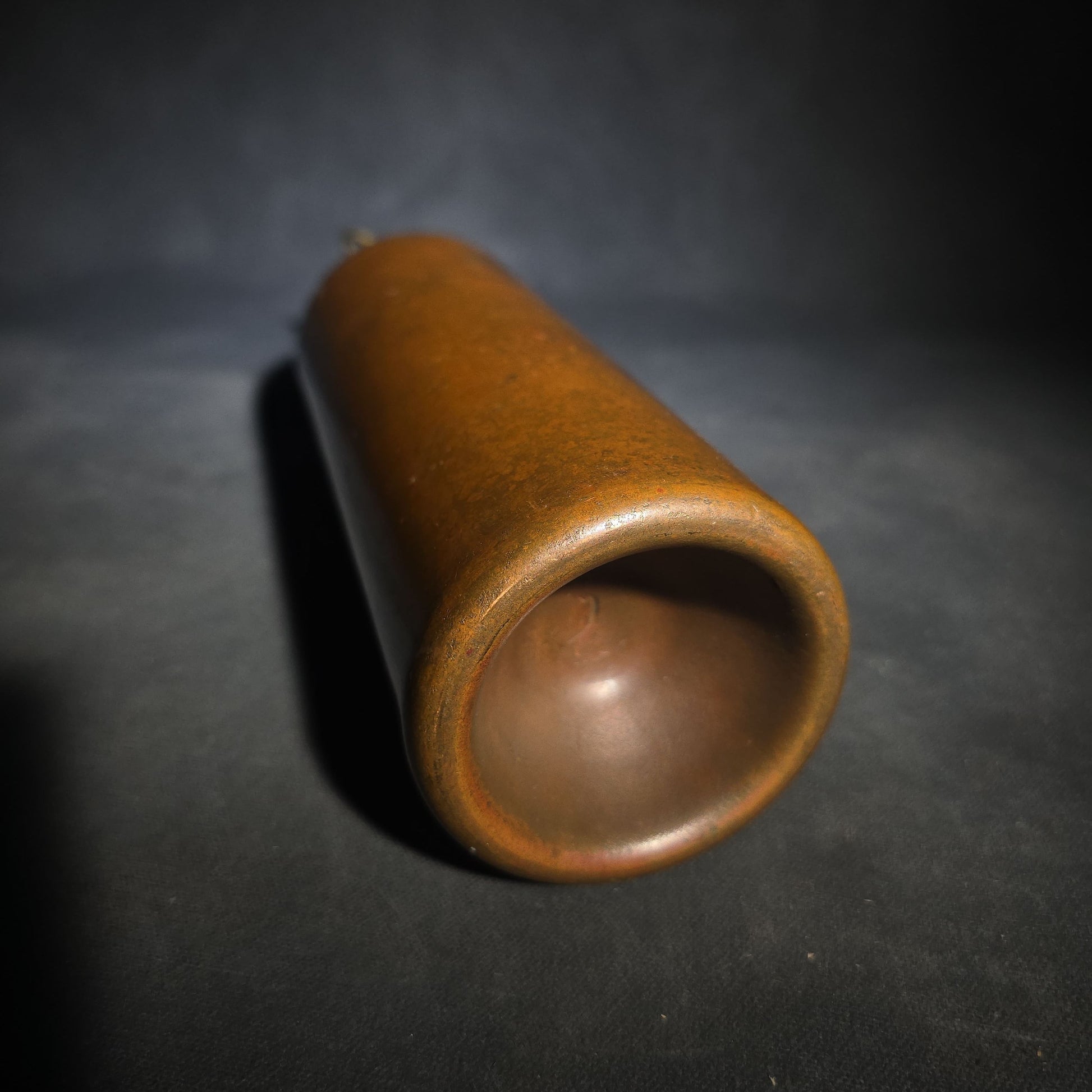 Antique Copper Bottle Flask with Threaded Screw Cap