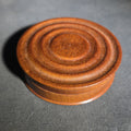 Lot 077 - Antique Turned Wood Round Lidded Box with Concentric Ring Design, 3-1/4" W