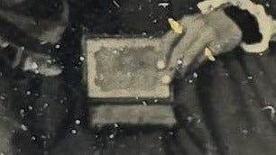 Antique 1/4th Plate Ambrotype Photograph of Three Seated Women, Center Figure Holding a Cased Image, in Full Split Leatherette Case with Blue Pillow