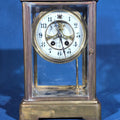 Lot 099 - Antique Brass and Glass Crystal Regulator Mantel Clock, Manufactured by Wm. L. Gilbert Clock Co., Winsted, Connecticut, 9-1/2" H