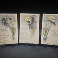 Lot 155 - Trio of Vintage Halloween Postcards with Witch, Black Cat, and Bat, Corn Cob Candle Motif, Published by the Gibson Art Co., Cincinnati, Ohio, Unused