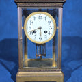 Lot 098 - Antique French Four-Glass Crystal Regulator Mantle Clock with Samuel Marti Movement and Mercury Pendulum, 10-3/4" H