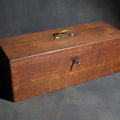 Lot 123 - Antique Oak Keyed Document Box with Brass Handle and Working Lock with Key, 16-7/8" L