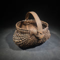 Lot 106 - Antique Split Oak Buttocks Basket with Bent Wood Handle, 8-1/2" L x 7" H