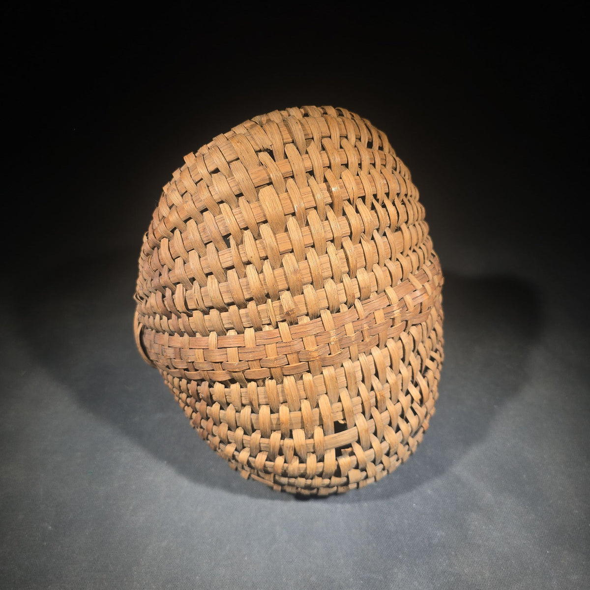 Antique Split Oak Buttocks Basket with Bent Wood Handle