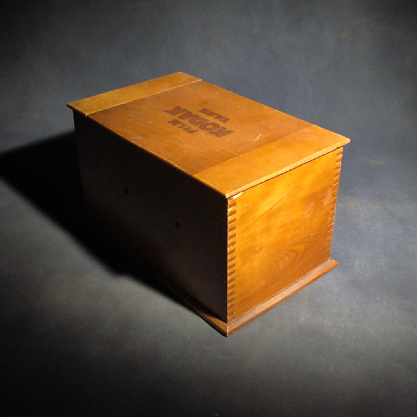 Antique Kodak Film Tank Model B-2, 3 1/2 Inch, Finger-Jointed Wood Box, Manufactured by Eastman Kodak Co., Rochester, New York