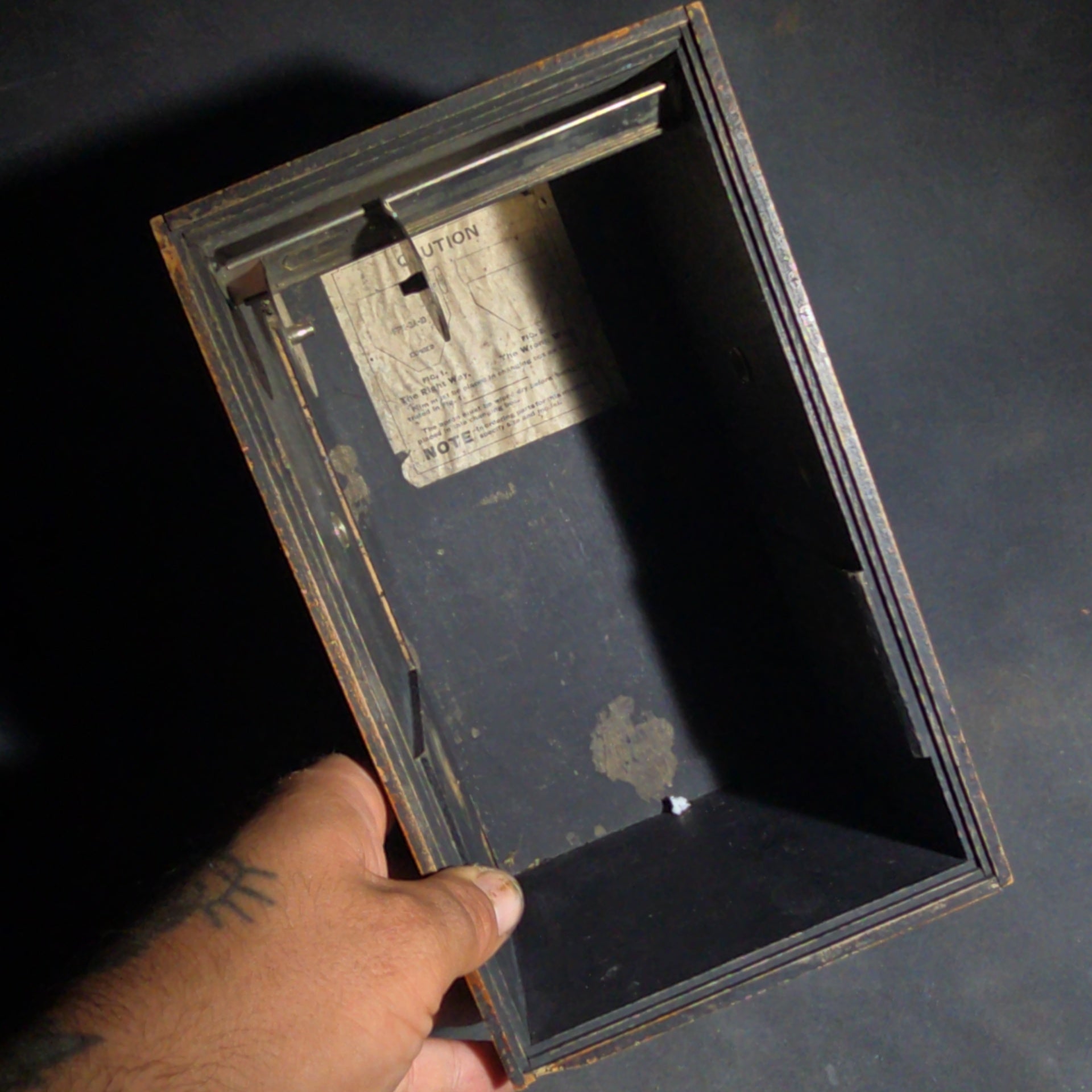 Antique Kodak Film Tank Model B-2, 3 1/2 Inch, Finger-Jointed Wood Box, Manufactured by Eastman Kodak Co., Rochester, New York