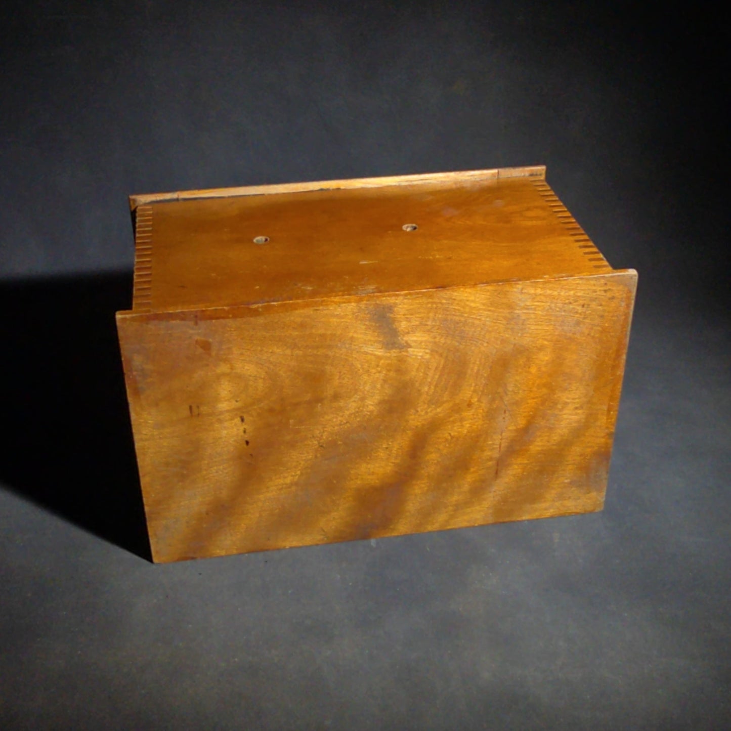 Antique Kodak Film Tank Model B-2, 3 1/2 Inch, Finger-Jointed Wood Box, Manufactured by Eastman Kodak Co., Rochester, New York