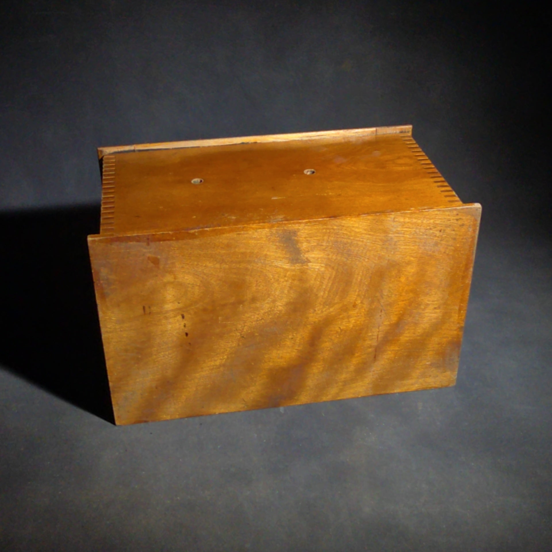 Antique Kodak Film Tank Model B-2, 3 1/2 Inch, Finger-Jointed Wood Box, Manufactured by Eastman Kodak Co., Rochester, New York