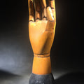 Lot 105 - Vintage Articulated Wooden Artist's Mannequin Hand on Black-Painted Base, Made in Belgium, 11" H