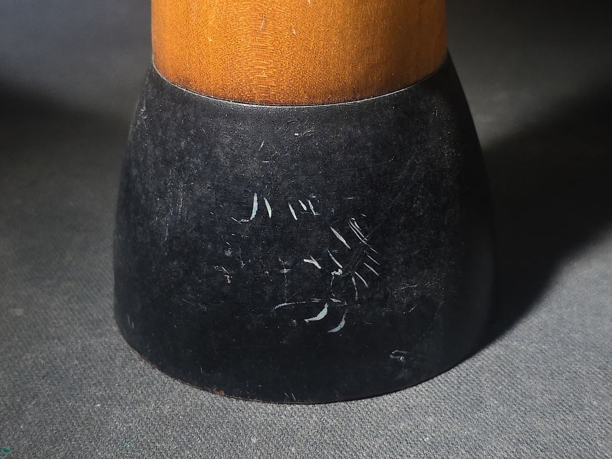 Vintage Articulated Wooden Artist's Mannequin Hand on Black-Painted Base, Made in Belgium