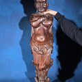 Lot 012 - Antique Carved Wood Figural Caryatid Architectural Element, 44-1/2" H