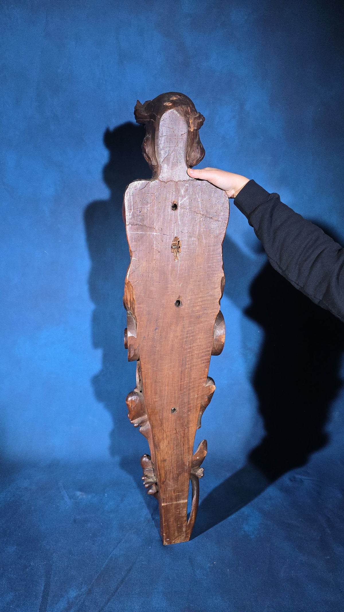 Antique Carved Wood Figural Caryatid Architectural Element