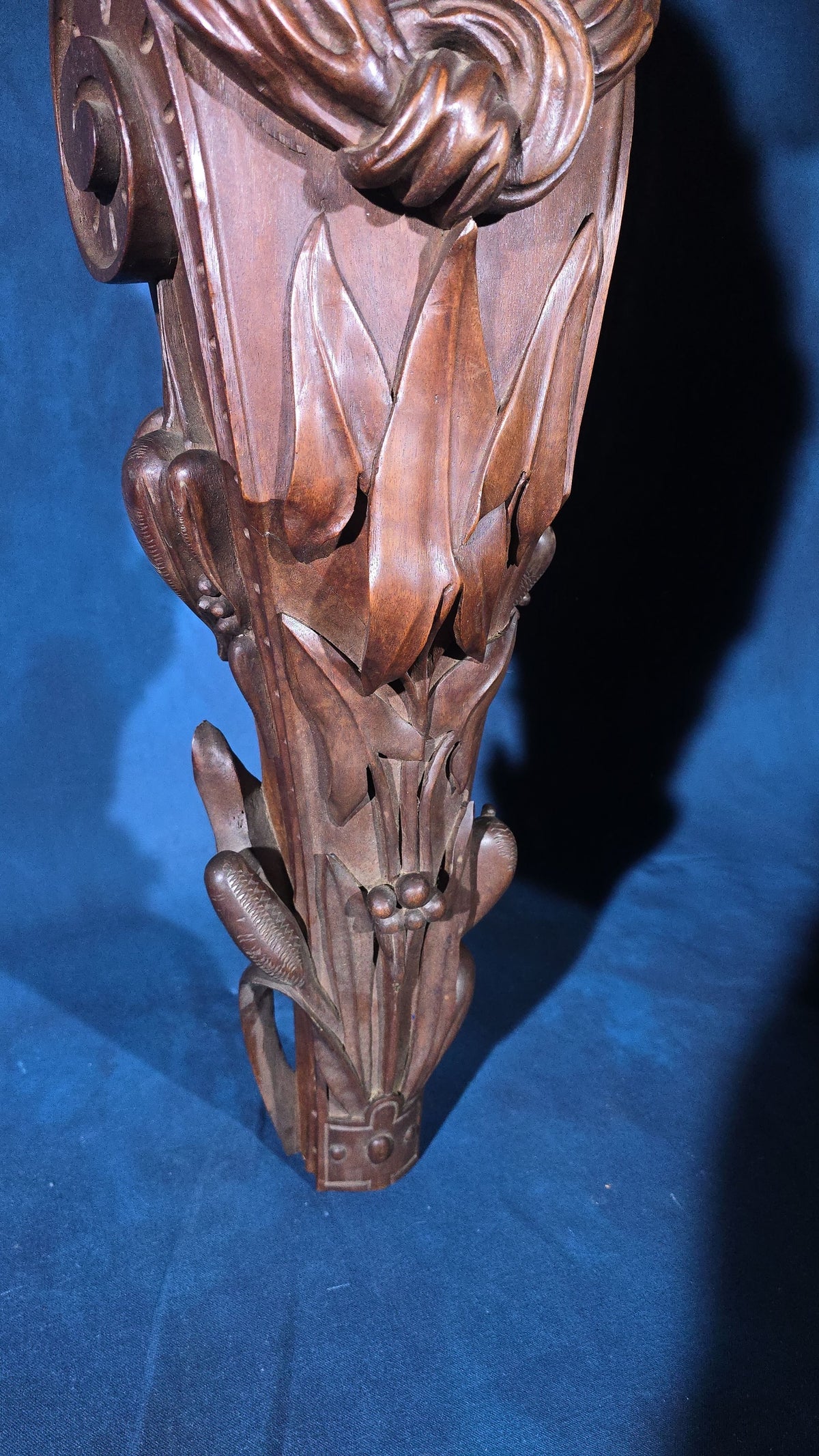 Antique Carved Wood Figural Caryatid Architectural Element