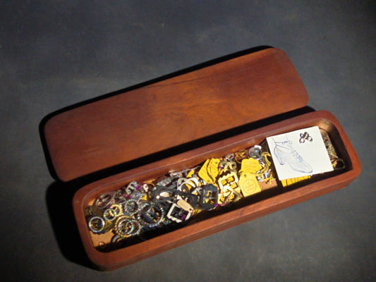 Vintage Wooden Box of Pulsifer Shoe Buckles and Jewelry Findings, Friendship Street, Providence, Rhode Island