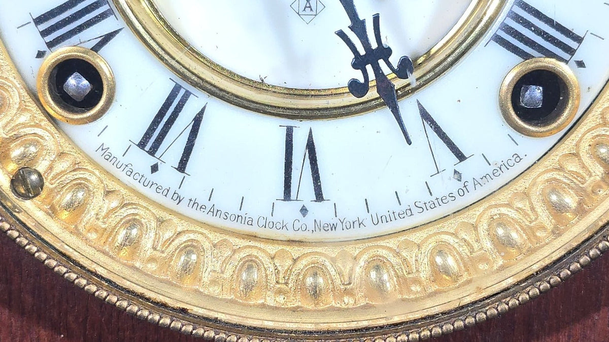 Antique Ansonia Clock Co. "Henley" Eight-Day Strike Mantel Clock with Open Escapement