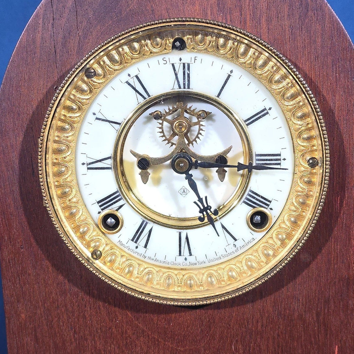 Antique Ansonia Clock Co. "Henley" Eight-Day Strike Mantel Clock with Open Escapement
