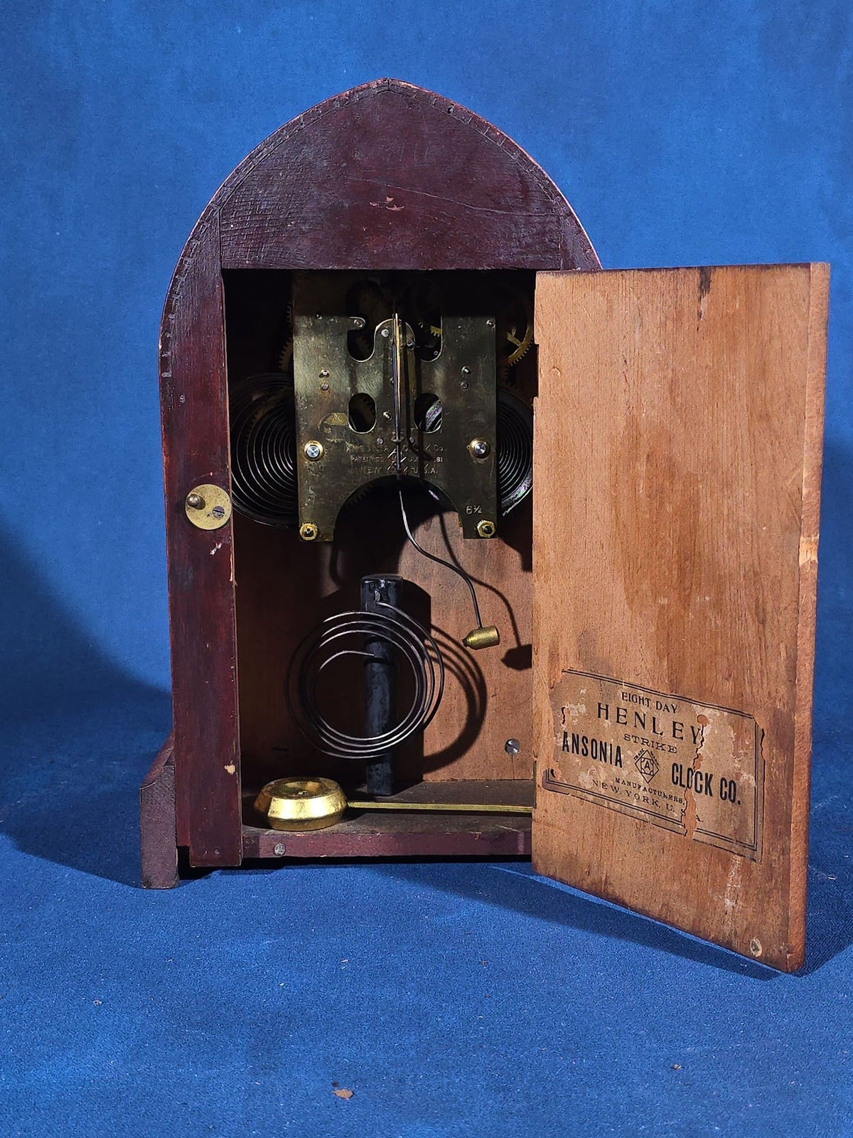 Antique Ansonia Clock Co. "Henley" Eight-Day Strike Mantel Clock with Open Escapement