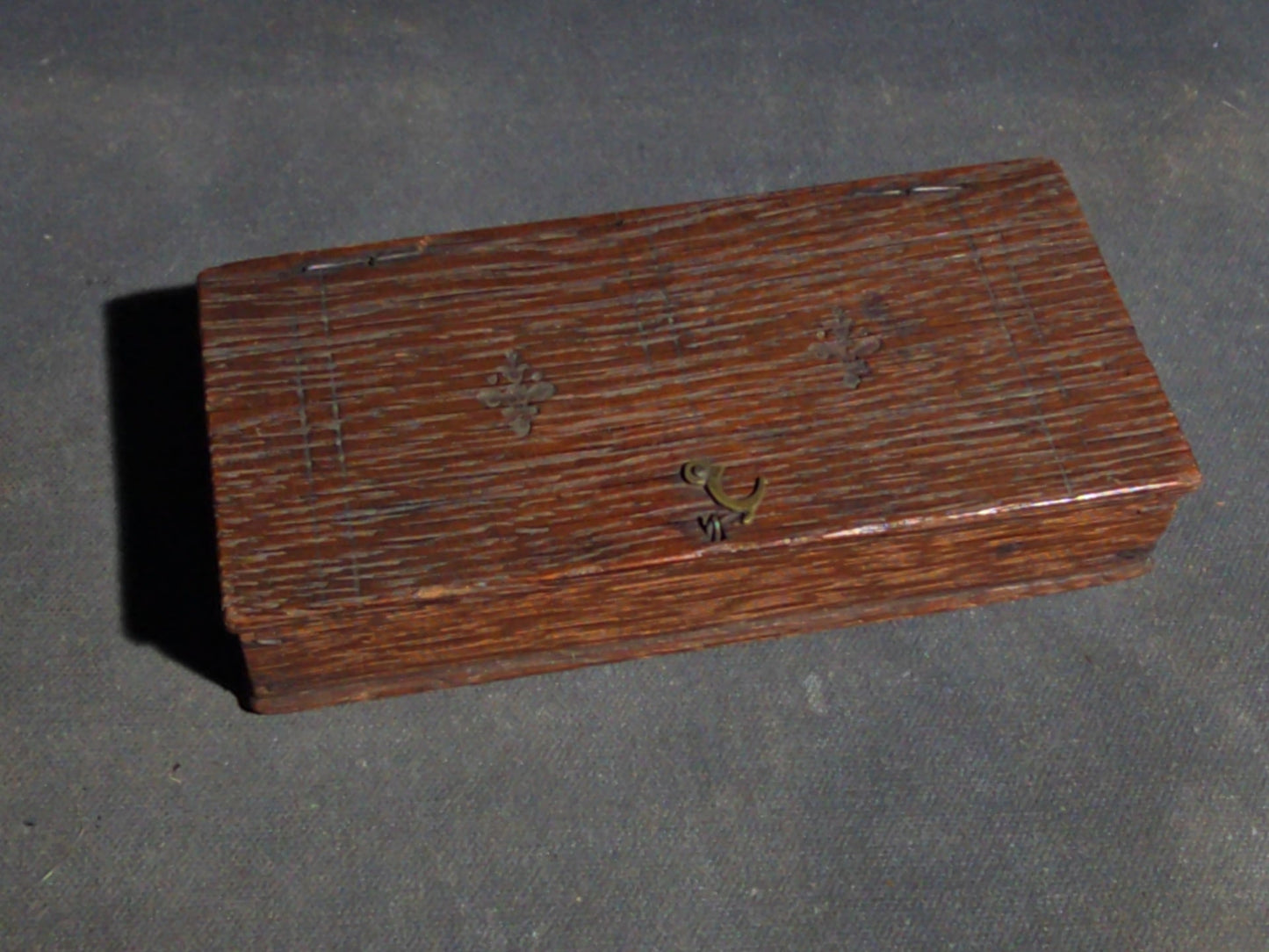 Grouping of Four Vintage Wood Boxes including Two Japanese Lidded Round Boxes with Mount Fuji Landscapes and Japanese Coaster Set, and Antique English Coin Balance Box with Currency Table