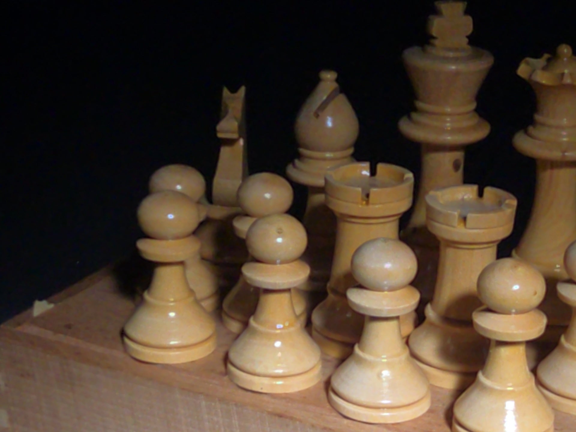 Vintage Complete Staunton-Style Carved Wood Chess Set in Wood Box, Manufactured by Phidias, Made in France