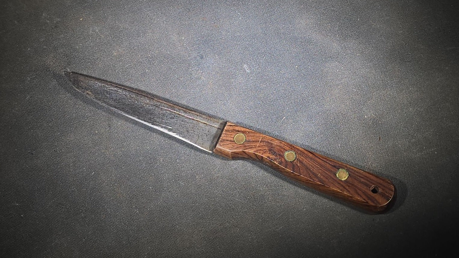 Vintage Herter's Inc. Fixed Blade Knife with Wood Handle and Tooled Leather Sheath